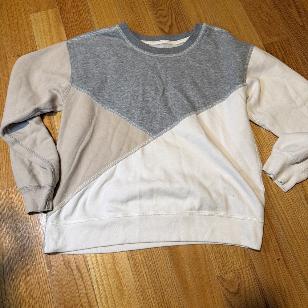 Abercrombie & Fitch Women's Soft A&F Neutral Colorblock Sweatshirt Size S
